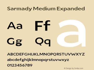 Sarmady Medium Expanded Version 1.000;FEAKit 1.0图片样张