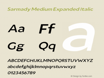 Sarmady Medium Expanded Italic Version 1.000;FEAKit 1.0图片样张