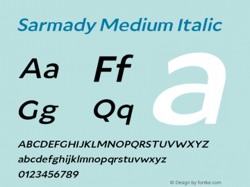 Sarmady Medium Italic Version 1.000;FEAKit 1.0图片样张