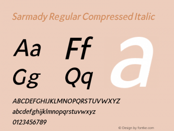 Sarmady Regular Compressed Italic Version 1.000;FEAKit 1.0图片样张
