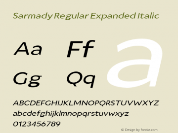 Sarmady Regular Expanded Italic Version 1.000;FEAKit 1.0图片样张