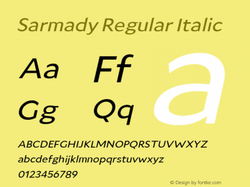 Sarmady Regular Italic Version 1.000;FEAKit 1.0图片样张