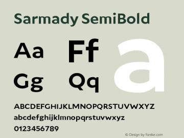 Sarmady SemiBold Version 1.000;FEAKit 1.0图片样张