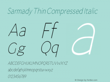 Sarmady Thin Compressed Italic Version 1.000;FEAKit 1.0图片样张