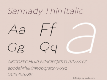 Sarmady Thin Italic Version 1.000;FEAKit 1.0图片样张