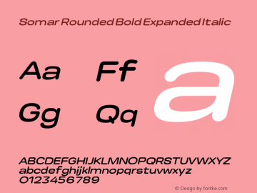 Somar Rounded Bold Expanded Italic Version 1.002;hotconv 1.0.109;makeotfexe 2.5.65596图片样张