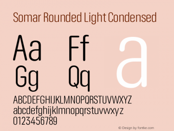 Somar Rounded Light Condensed Version 1.002;hotconv 1.0.109;makeotfexe 2.5.65596图片样张