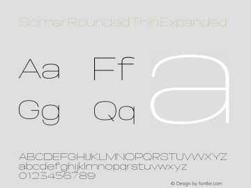 Somar Rounded Thin Expanded Version 1.002;hotconv 1.0.109;makeotfexe 2.5.65596图片样张