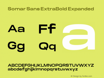 Somar Sans ExtraBold Expanded Version 1.002;hotconv 1.0.109;makeotfexe 2.5.65596图片样张