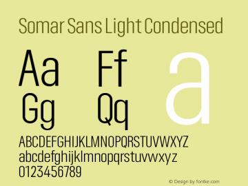 Somar Sans Light Condensed Version 1.002;hotconv 1.0.109;makeotfexe 2.5.65596图片样张