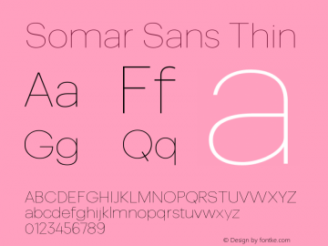 Somar Sans Thin Version 1.002;hotconv 1.0.109;makeotfexe 2.5.65596图片样张