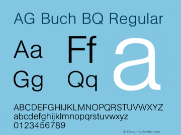 AG Buch BQ Regular 001.000 Font Sample