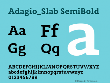 Adagio_Slab SemiBold Version 1.000;PS 001.000;hotconv 1.0.70;makeotf.lib2.5.58329图片样张