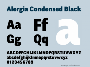 AlergiaCondensed-Black Version 1.000;PS 001.000;hotconv 1.0.88;makeotf.lib2.5.64775图片样张