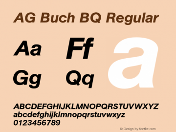 AG Buch BQ Regular 001.000 Font Sample