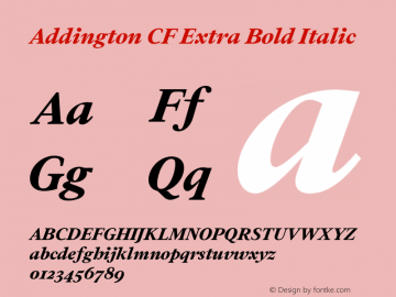 Addington CF Extra Bold Italic Version 2.300;Glyphs 3.1.2 (3151)图片样张