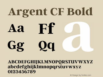 Argent CF Bold Version 4.000;hotconv 1.0.109;makeotfexe 2.5.65596图片样张