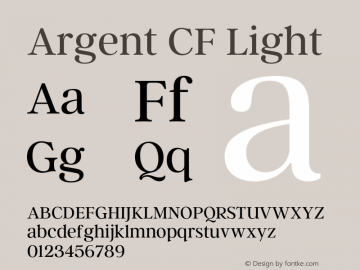 Argent CF Light Version 4.000;hotconv 1.0.109;makeotfexe 2.5.65596图片样张