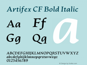 Artifex CF Bold Italic Version 1.500;FEAKit 1.0图片样张