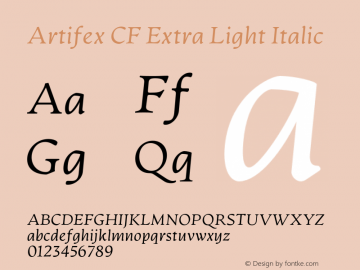 Artifex CF Extra Light Italic Version 1.500;FEAKit 1.0图片样张