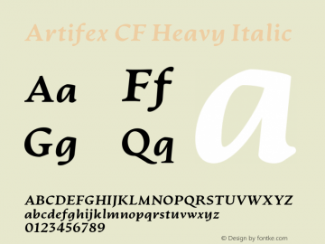 Artifex CF Heavy Italic Version 1.500;FEAKit 1.0图片样张