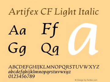 Artifex CF Light Italic Version 1.500;FEAKit 1.0图片样张