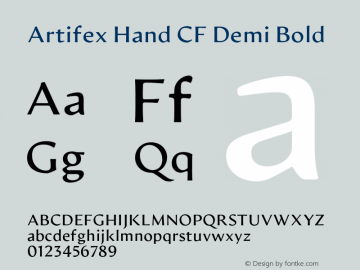 Artifex Hand CF Demi Bold Version 1.500;FEAKit 1.0图片样张