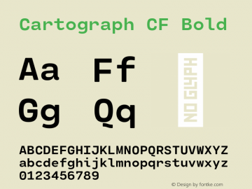 Cartograph CF Bold Version 2.500;hotconv 1.0.109;makeotfexe 2.5.65596图片样张