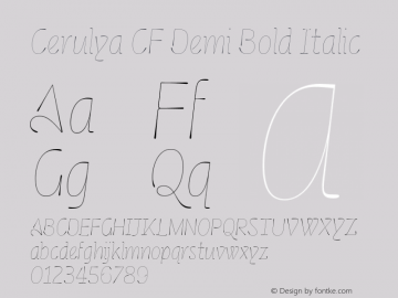 Cerulya CF Demi Bold Italic Version 1.000;FEAKit 1.0图片样张