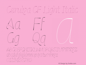 Cerulya CF Light Italic Version 1.000;FEAKit 1.0图片样张