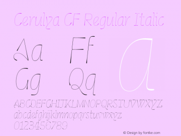 Cerulya CF Regular Italic Version 1.000;FEAKit 1.0图片样张