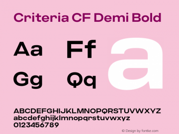 Criteria CF Demi Bold Version 1.300;FEAKit 1.0图片样张