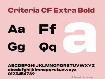 Criteria CF Extra Bold Version 1.300;FEAKit 1.0图片样张