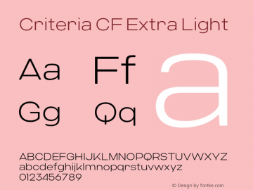 Criteria CF Extra Light Version 1.300;FEAKit 1.0图片样张