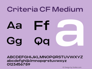 Criteria CF Medium Version 1.300;FEAKit 1.0图片样张