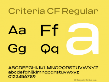 Criteria CF Regular Version 1.300;FEAKit 1.0图片样张