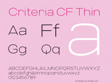 Criteria CF Thin Version 1.300;FEAKit 1.0图片样张