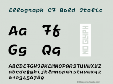 Ellograph CF Bold Italic Version 1.500;FEAKit 1.0图片样张