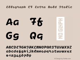 Ellograph CF Extra Bold Italic Version 1.500;FEAKit 1.0图片样张