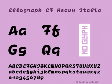 Ellograph CF Heavy Italic Version 1.500;FEAKit 1.0图片样张