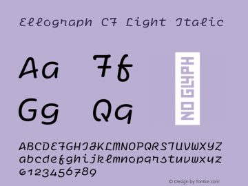Ellograph CF Light Italic Version 1.500;FEAKit 1.0图片样张