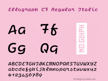 Ellograph CF Regular Italic Version 1.500;FEAKit 1.0图片样张