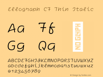 Ellograph CF Thin Italic Version 1.500;FEAKit 1.0图片样张