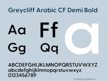 Greycliff Arabic CF Demi Bold Version 2.500;FEAKit 1.0图片样张