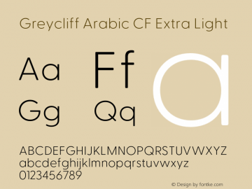 Greycliff Arabic CF Extra Light Version 2.500;FEAKit 1.0图片样张