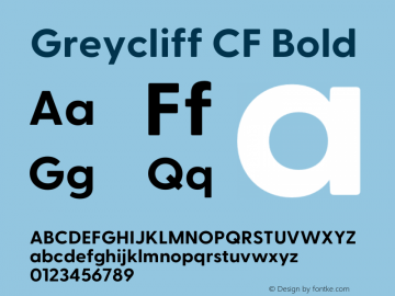 Greycliff CF Bold Version 2.600;FEAKit 1.0图片样张