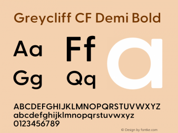 Greycliff CF Demi Bold Version 2.600;FEAKit 1.0图片样张