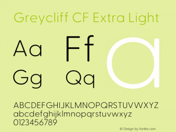 Greycliff CF Extra Light Version 2.600;FEAKit 1.0图片样张