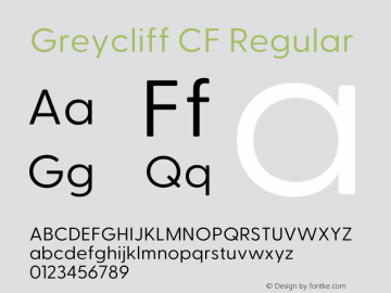 Greycliff CF Regular Version 2.600;FEAKit 1.0图片样张