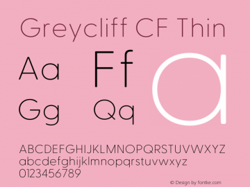 Greycliff CF Thin Version 2.600;FEAKit 1.0图片样张